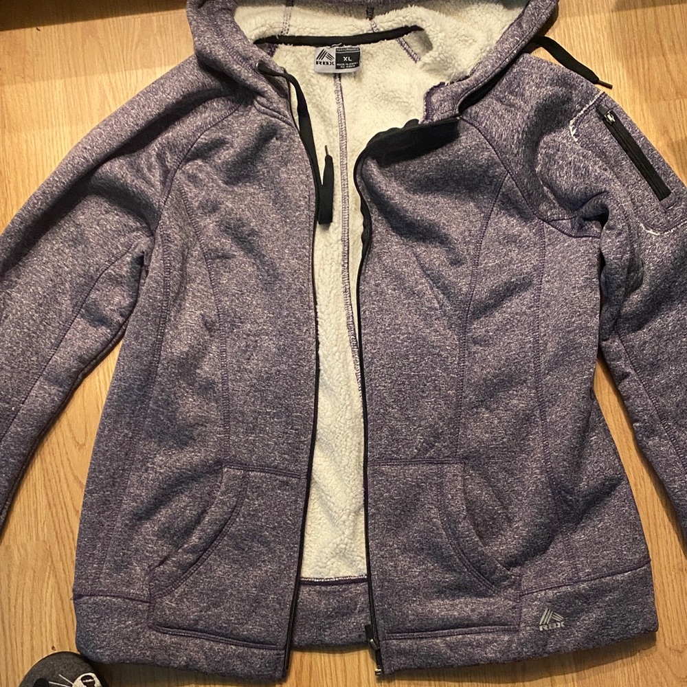 Preowned RBX Women's Heathered Purple hoodie Jacket XL excellent